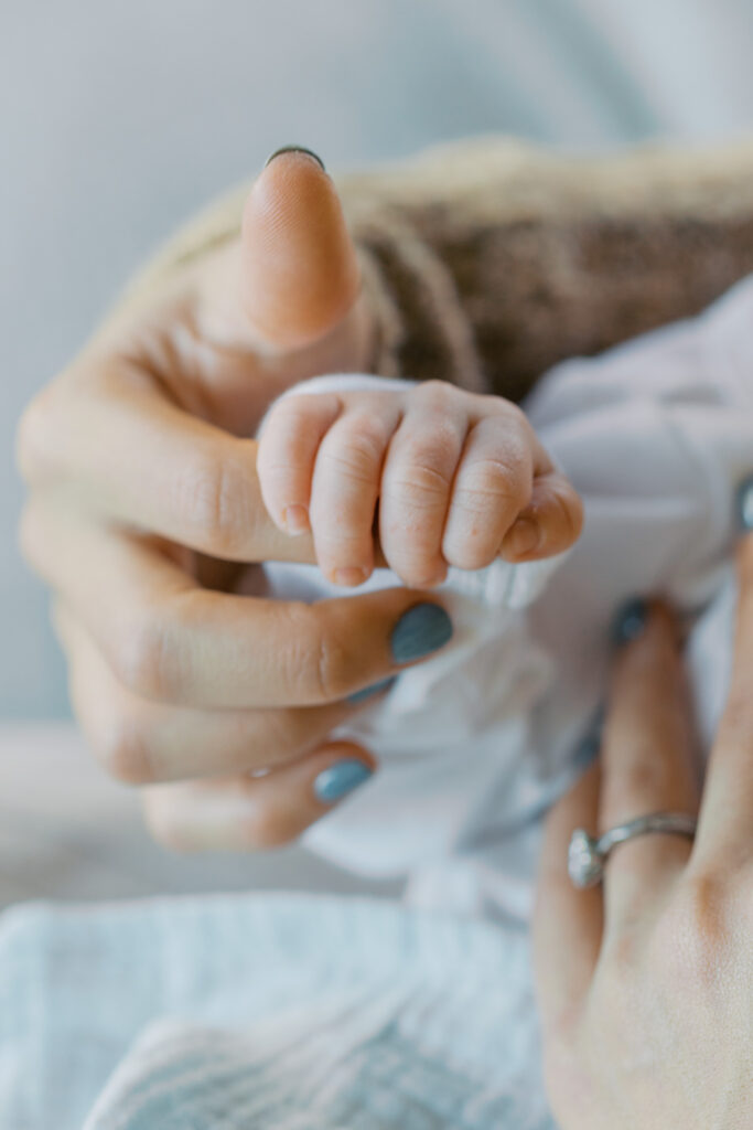 Bay Area in-home newborn photography session documenting a growing family in their home