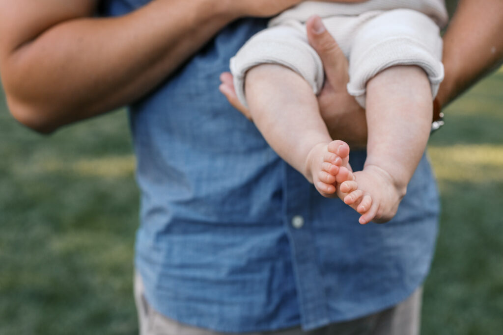 detail shot of four month old baby toes