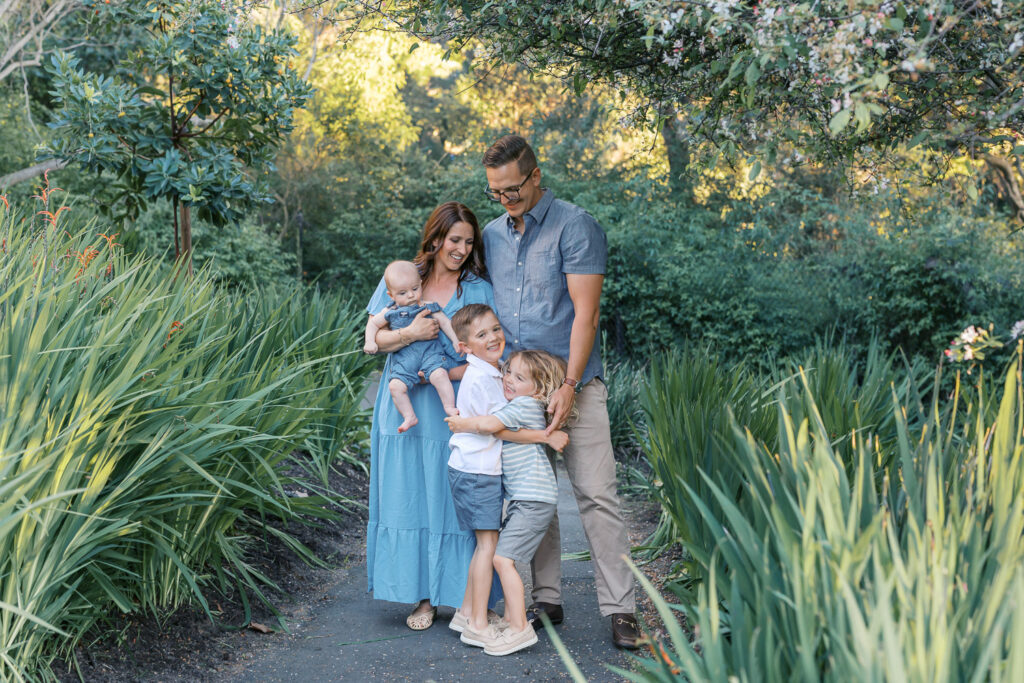 family of five during a piedmont family photography session at dracena park