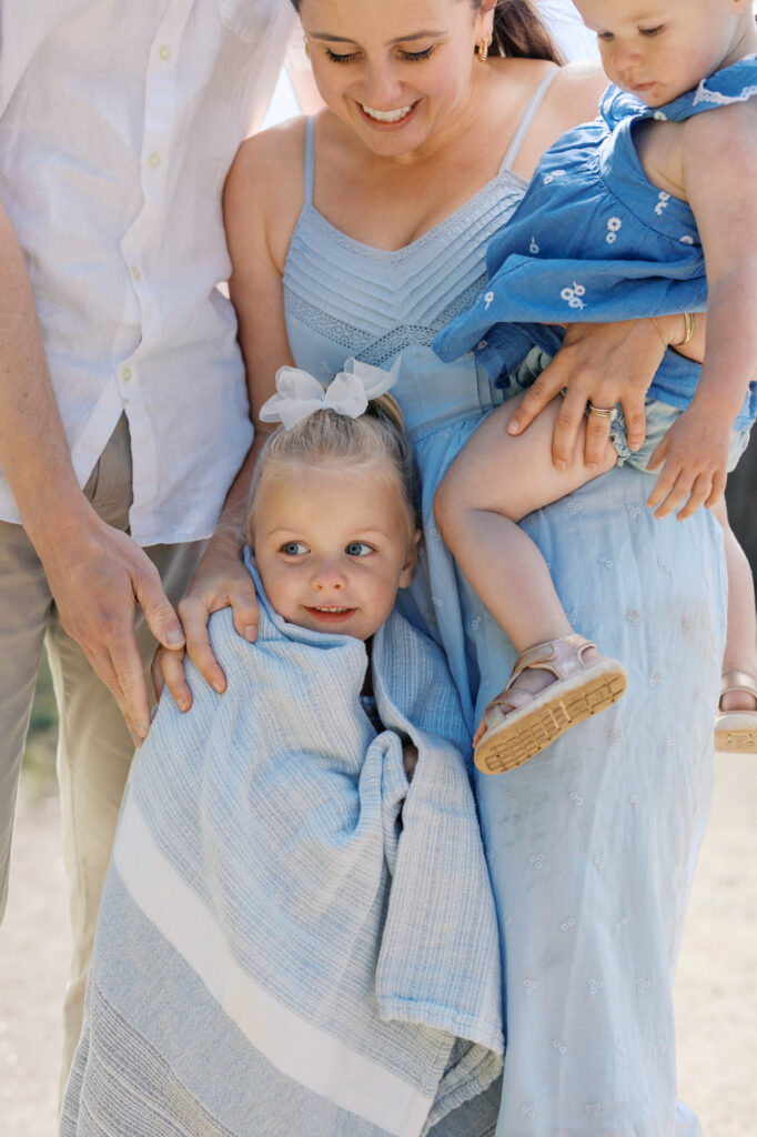 close up image of oldest daughter in family of four during Golden Gate Park family photography session