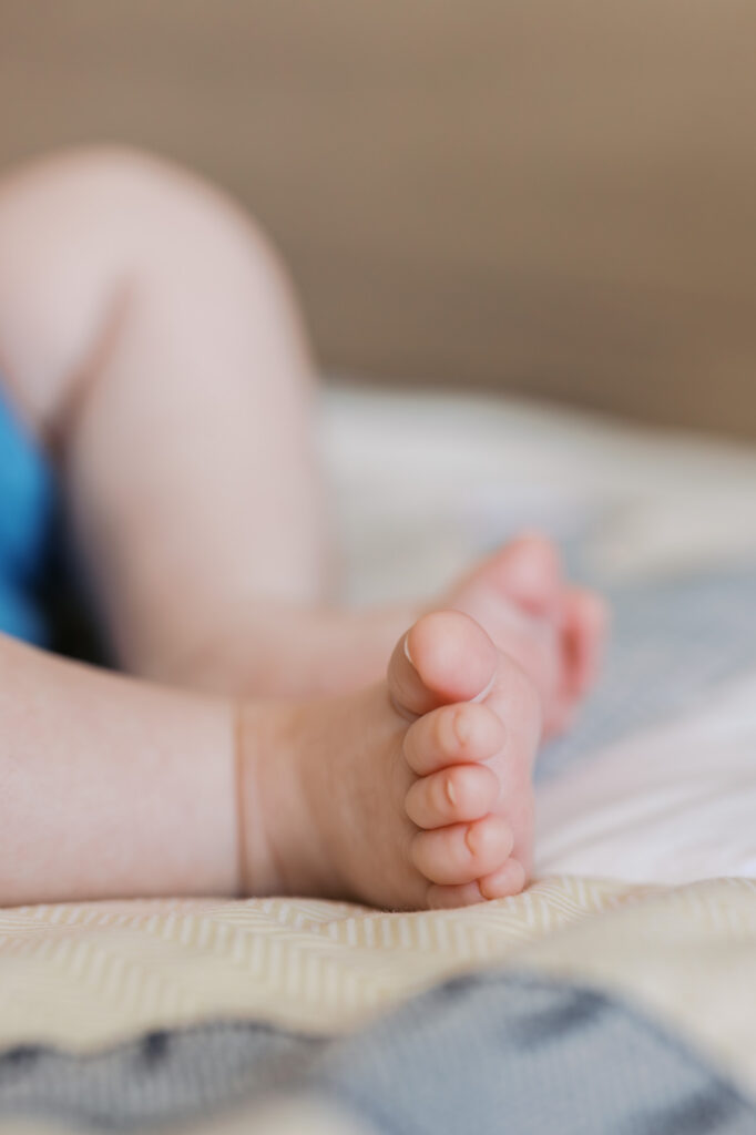 detail shot of 2 month old baby toes during Redwood City newborn session